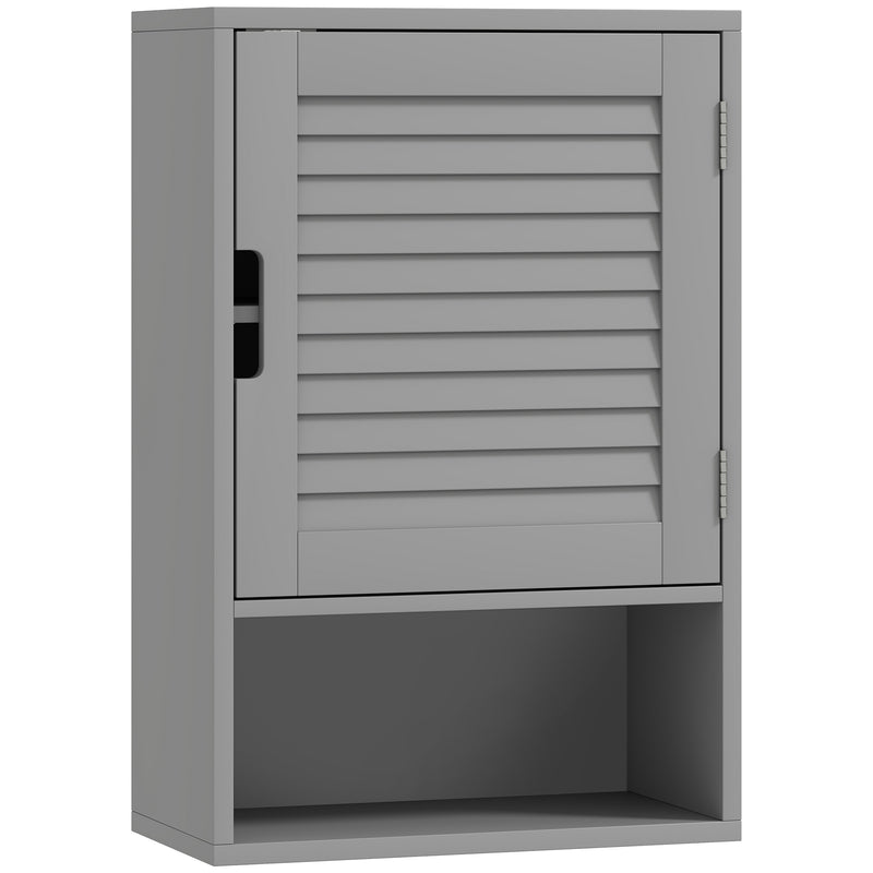 Wall Mounted Bathroom Cabinet With Adjustable Shelves For Compact Storage Grey AOSOM