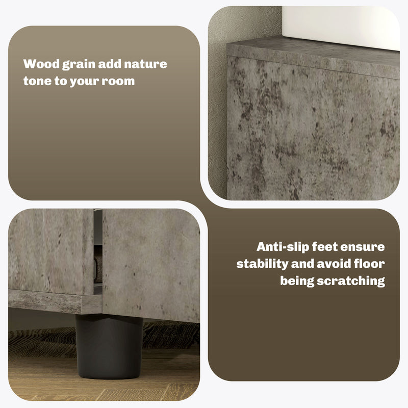 Grey Two Tier Locking Office Storage Cabinet with Shelves by Vinsetto