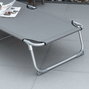 Folding Camping Bed with Adjustable Backrest for Outdoor Relaxation Grey Outsunny