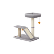 Light Grey Cat Scratching Post with Bed and Climbing Platform for Indoor Cats by Feandrea