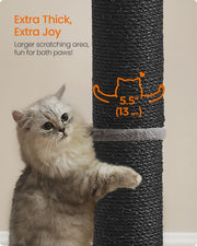 Tall Cat Scratching Post 85 cm for Medium and Large Cats in Ink Black by Feandrea