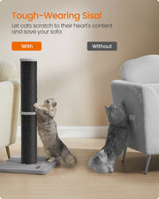Tall Cat Scratching Post 85 cm for Medium and Large Cats in Ink Black by Feandrea
