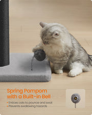 Tall Cat Scratching Post 85 cm for Medium and Large Cats in Ink Black by Feandrea