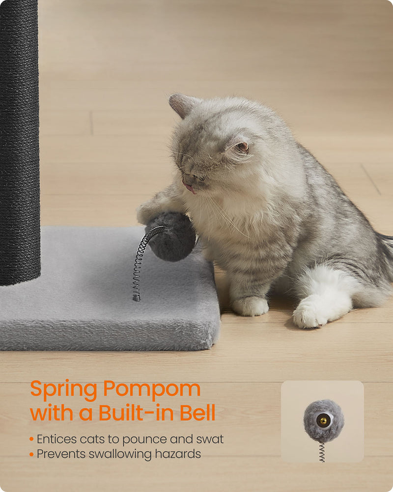 Tall Cat Scratching Post 85 cm for Medium and Large Cats in Ink Black by Feandrea