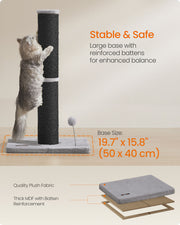 Tall Cat Scratching Post 85 cm for Medium and Large Cats in Ink Black by Feandrea