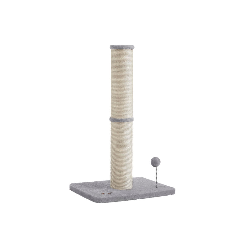 Tall Cat Scratching Post 85 cm with Spring Pompom in Dove Grey for Indoor Cats by Feandrea