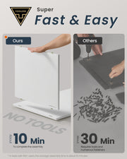 White Wooden Cat Litter Box Enclosure with Fast Tool Free Assembly by Songmics Home