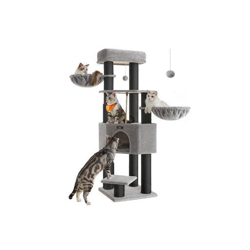 Heavy Duty Cat Tower with Self Warming Pads Groomers and 9 Scratching Posts by Feandrea