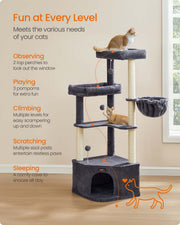 Close-up of the sisal-wrapped scratching posts