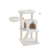 Cream White Cat Tree with Extra Wide Perch for Large Cats Stable and Cosy by Feandrea