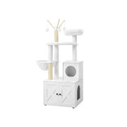 Cloud White Cat Tree with Litter Box and Scratching Posts for Indoor Cats by Feandrea