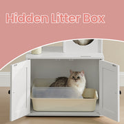 Modern Cat Tree Tower with Hidden Litter Box Enclosure and Scratching Posts by Feandrea