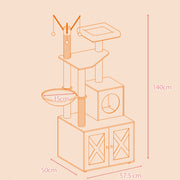 Modern Cat Tree Tower with Hidden Litter Box Enclosure and Scratching Posts by Feandrea