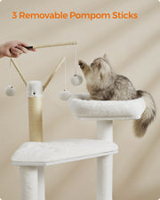 Cloud White Cat Tree with Litter Box and Scratching Posts for Indoor Cats by Feandrea
