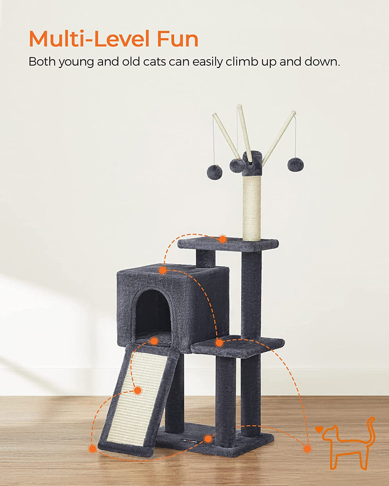 Cat Tree Tower with Scratching Posts and Platforms for Indoor Cats by Feandrea