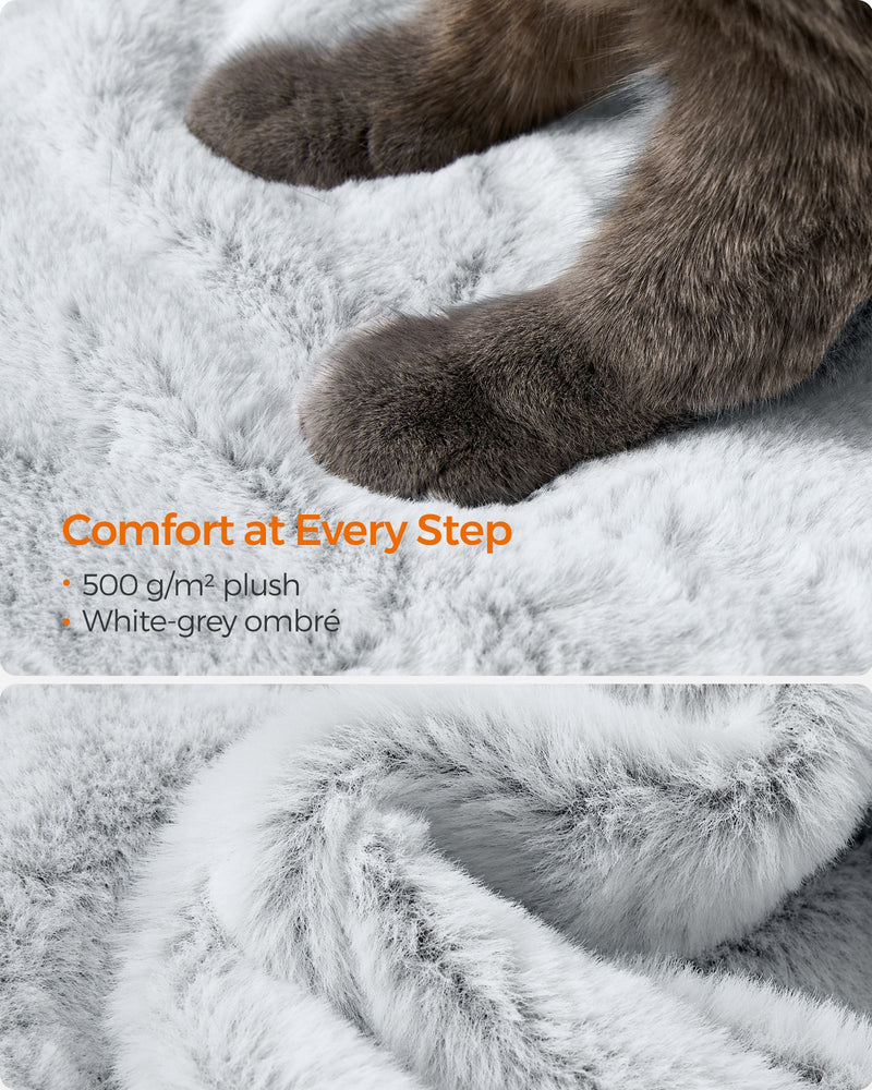 White Grey Cat Tower for Large Cats with Ultra Soft Plush and Sturdy Design by Feandrea