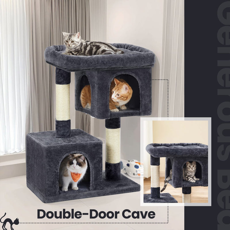 Large Cat Tree Tower with Spacious Perch and Stable Base for Indoor Cats by Feandrea