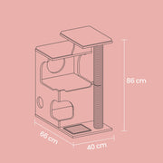 Modern Cat Tree Tower with Three Perches and Cosy Cat Cave for Indoor Cats by Feandrea