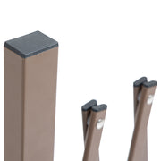 Set of 2 Freestanding Foldable Garden Fences Aluminium Expandable Picket Design Dark Brown