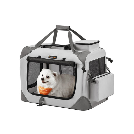 Smoke Grey Soft Sided Pet Carrier 60 x 42 x 42 cm for Travel and Vets by Feandrea