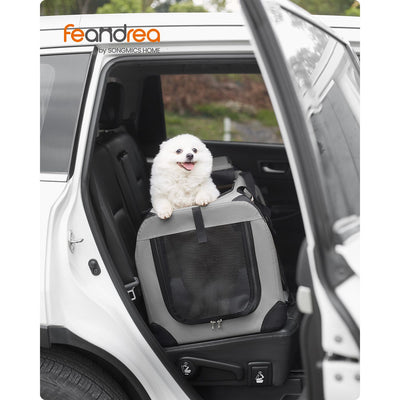 Smoke Grey Soft Sided Pet Carrier 60 x 42 x 42 cm for Travel and Vets by Feandrea