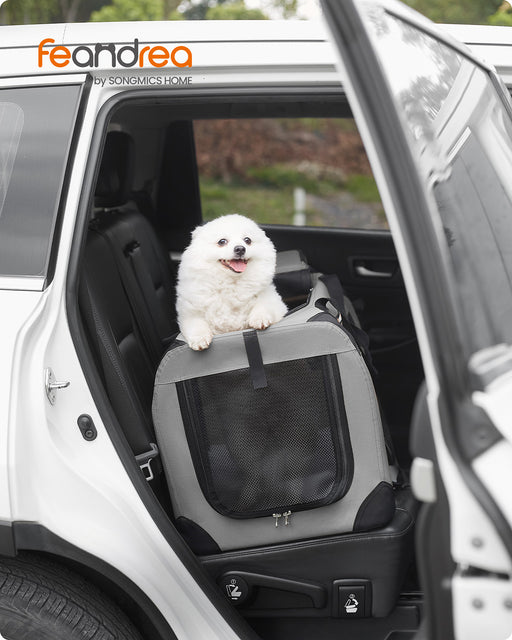 Smoke Grey Soft Sided Pet Carrier 60 x 42 x 42 cm for Travel and Vets by Feandrea