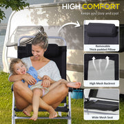 3 Piece Folding Camping Table and Chair Set with Portable Design for Travel, Grey AOSOM