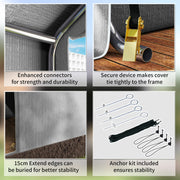 Grey 2 x 2m Garden Storage Tent Waterproof Fabric Shelter by Outsunny