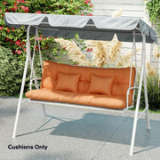 Garden Chair Cushion and Pillow Set for Comfortable Outdoor Seating Orange AOSOM