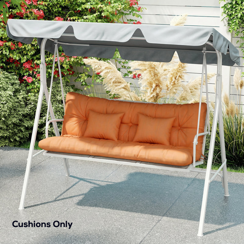Garden Chair Cushion and Pillow Set for Comfortable Outdoor Seating Orange AOSOM