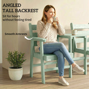 Garden Bench for Two with Built In Table Comfortable Wooden Seat for Patio or Balcony Green Outsunny