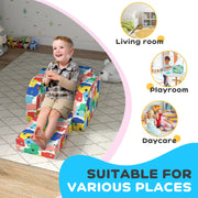 Foldable Toddler Snuggle Chair With Soft Sponge Filling For Bedroom Or Playroom Use, Multicoloured
