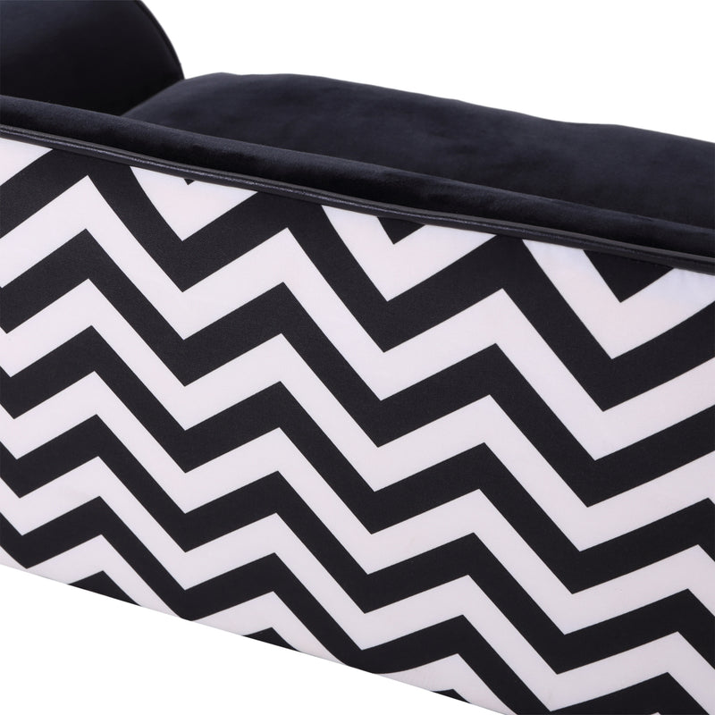 Small Pet Sofa Bed with Soft Cushion and Removable Cover for Dogs and Cats Black