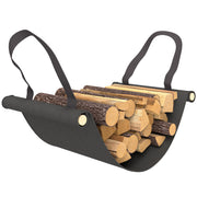 4ft Firewood Rack With Waterproof Cover And Canvas Carrier For Indoor Outdoor Use Black AOSOM