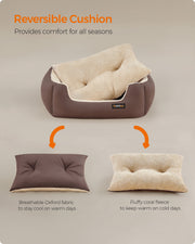 Washable Dog Bed in Coffee Brown Soft Cushioned Comfortable Pet Mattress by Feandrea