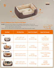 Washable Dog Bed in Coffee Brown Soft Cushioned Comfortable Pet Mattress by Feandrea