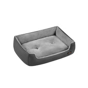 Slate Grey and Dove Grey Dog Sofa Bed with Soft Cushion and Raised Sides by Feandrea
