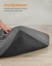 Slate Grey and Dove Grey Dog Sofa Bed with Soft Cushion and Raised Sides by Feandrea