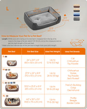 Slate Grey and Dove Grey Dog Sofa Bed with Soft Cushion and Raised Sides by Feandrea