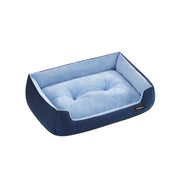 Large Charcoal and Pale Blue Dog Sofa Bed with Soft Cushion and Raised Sides by Feandrea