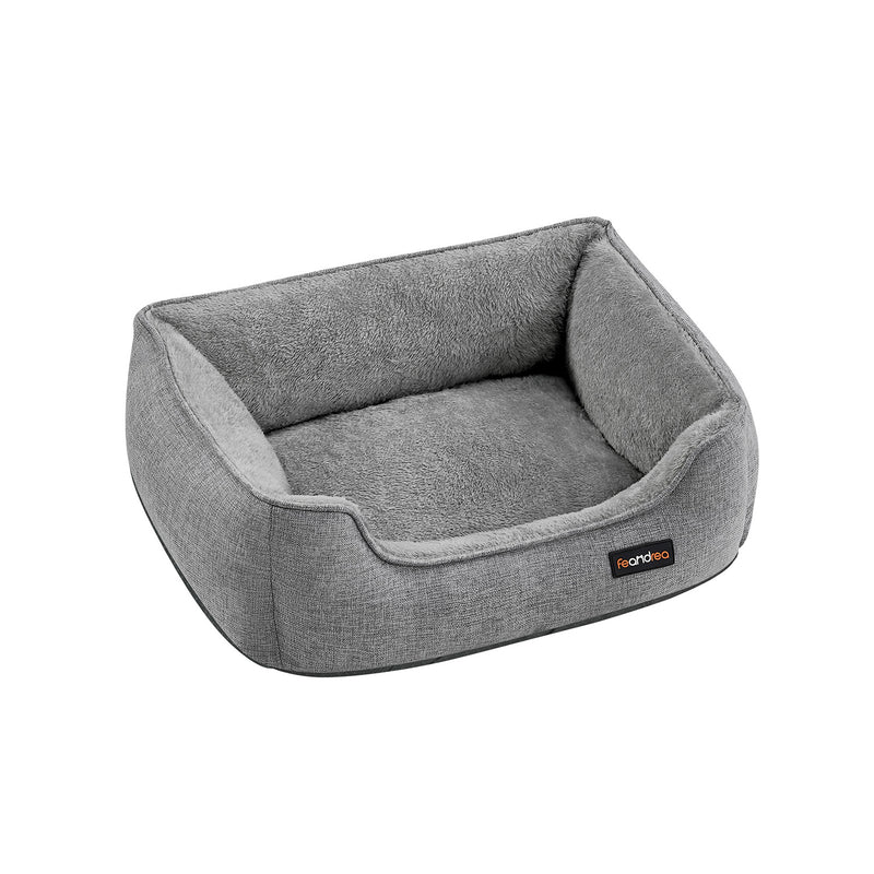 Light Grey Washable Dog Bed Small Size Comfortable Machine Washable by Feandrea