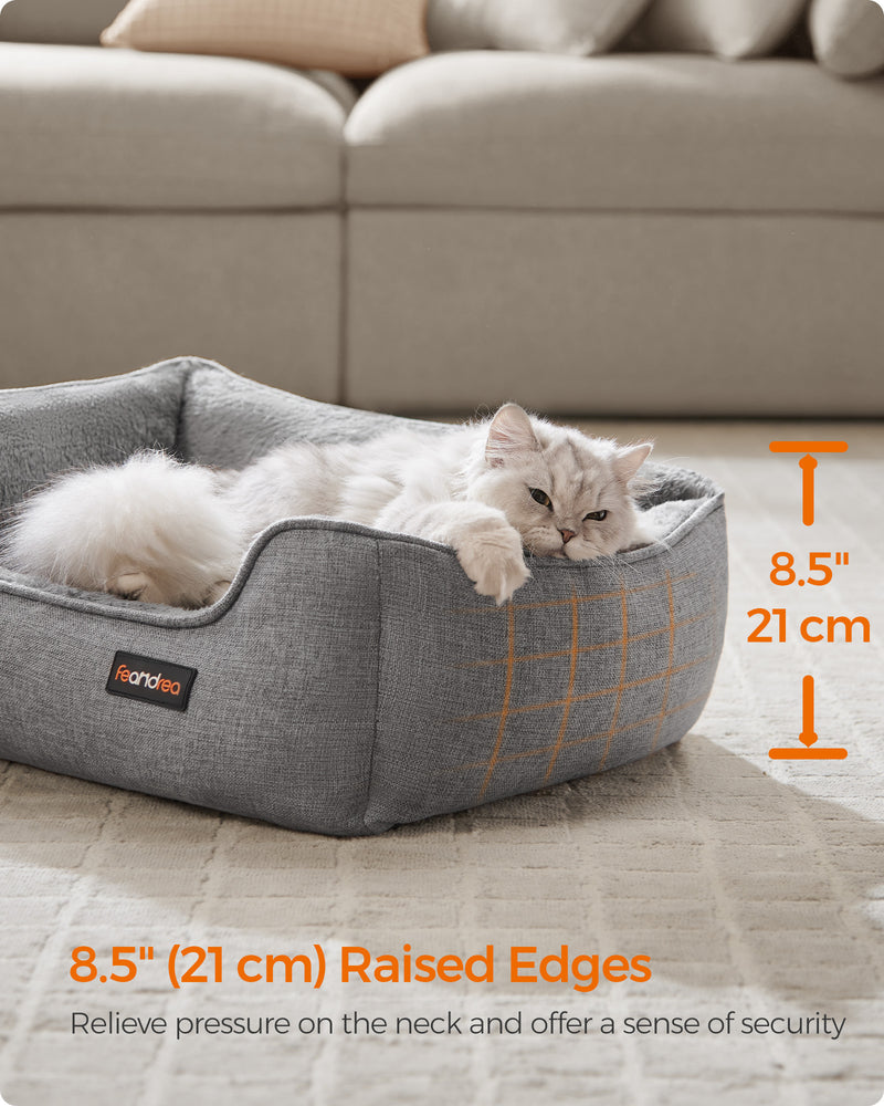 Light Grey Washable Dog Bed Small Size Comfortable Machine Washable by Feandrea