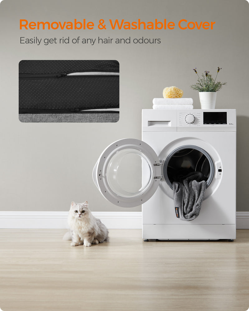 Light Grey Washable Dog Bed Small Size Comfortable Machine Washable by Feandrea