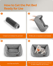 Light Grey Washable Dog Bed Small Size Comfortable Machine Washable by Feandrea