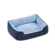 Pale Blue Dog Sofa Bed with Raised Edges for Small Pets Comfortable and Stylish by Feandrea