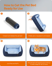 Pale Blue Dog Sofa Bed with Raised Edges for Small Pets Comfortable and Stylish by Feandrea