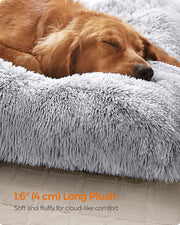 Large Grey OmbrÃ© Fluffy Dog Bed for Medium to Large Breeds Comfortable and Cosy by Songmics