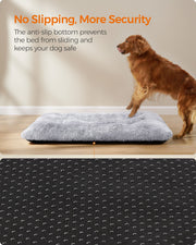 Feandrea Large Grey Ombre Fluffy Dog Bed for Medium to Large Breeds Comfortable and Cosy