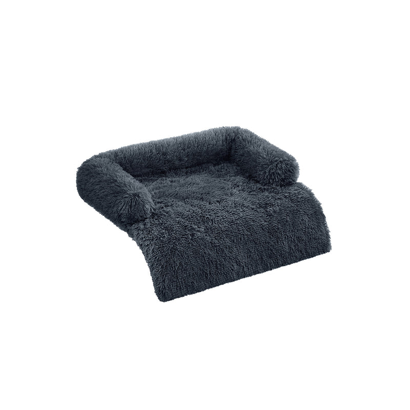 Large Dark Grey Orthopaedic Dog Sofa Bed 95 x 85 cm Plush and Supportive by Feandrea