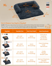 Extra Large Dark Grey Dog Sofa Bed 110 x 95 cm with Plush Cushion for Comfort by Feandrea